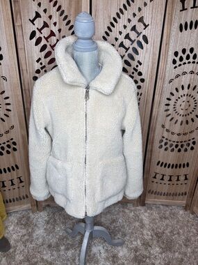 Style & Co. Cream Sherpa Zip-Up Jacket